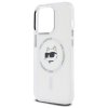Karl Lagerfeld KLHMP14LHLSCHH iPhone 14  Pro 6.1 biały/white hardcase IML Metal Choupette Head MagSafe